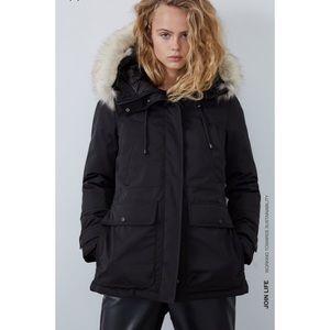 Zara Water Repellent Parka Jacket